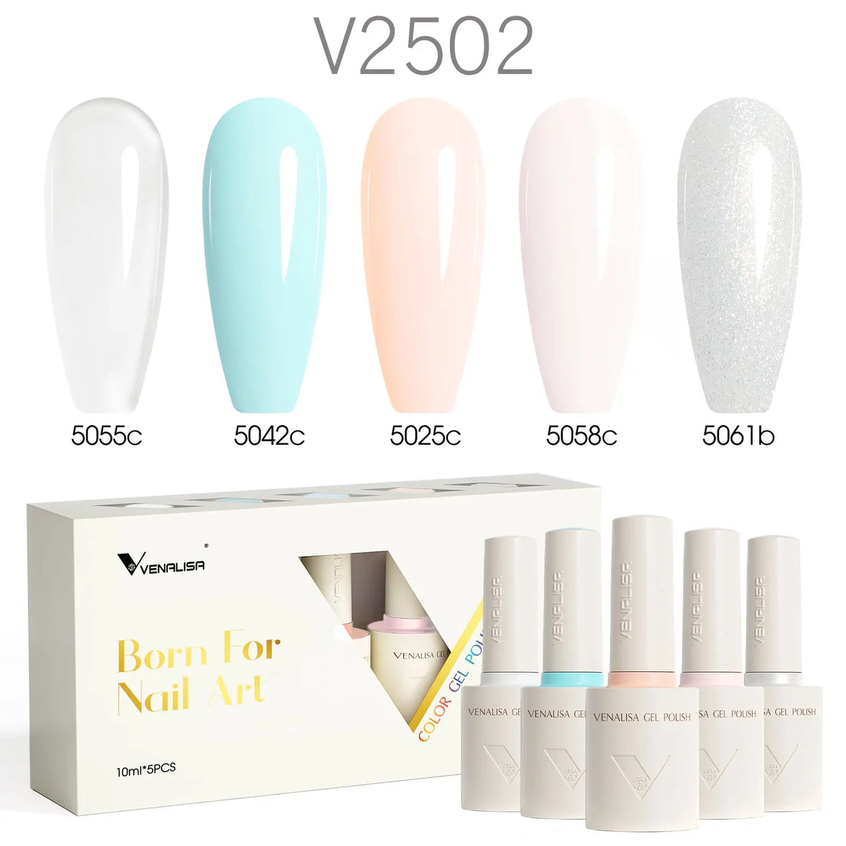 2/3/5pcs/Kit Venalisa 10ml Glossy Color Nail Gel Polish Combo HEMA FREE Long Wear Top Coat Kit Soak Off UV LED Gel Nail Manicure