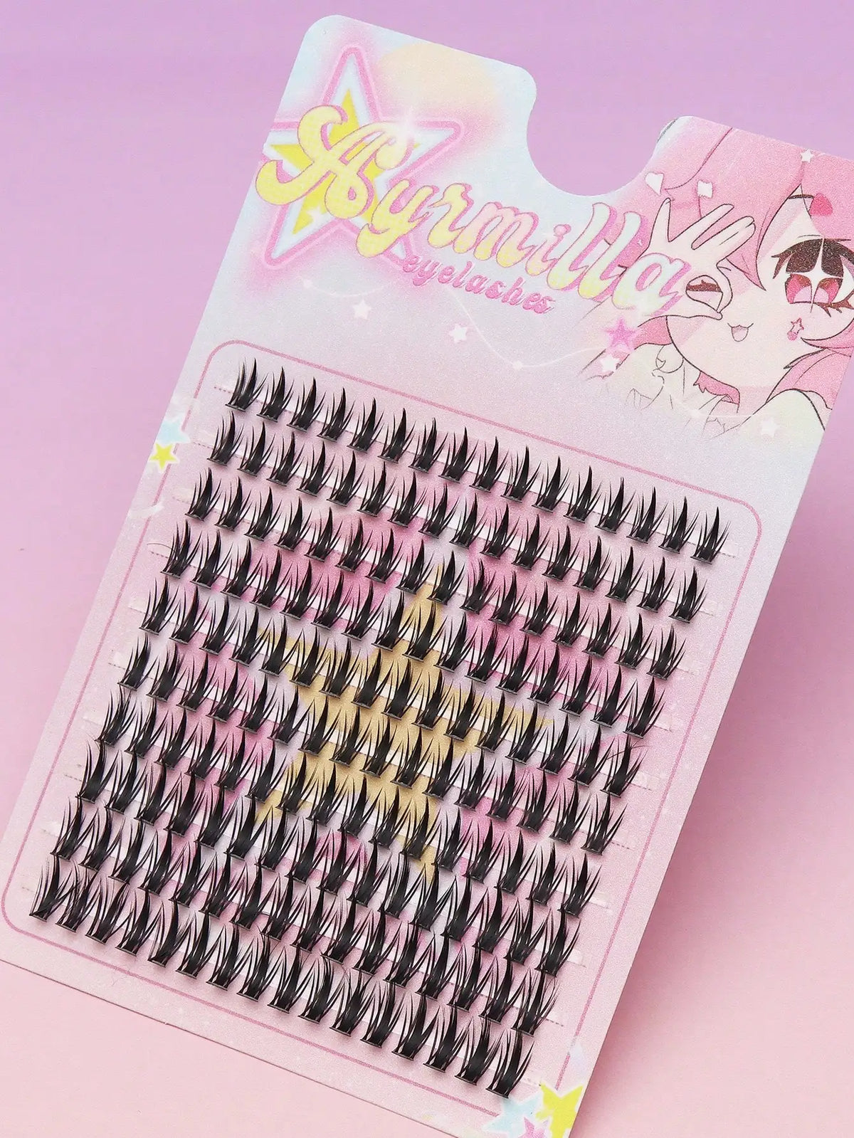 Ayr 80PCS C Curl Brown Style Eyelash Extension Winged Individual Lashes Natural Segmented Eyelash Bundles Makeup Tools