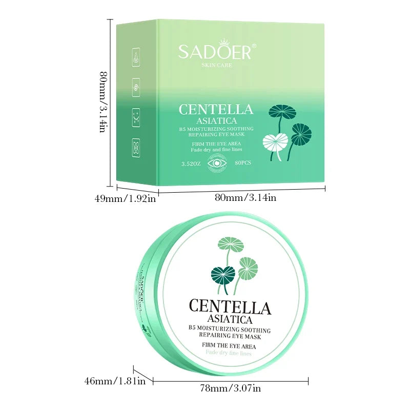 80pcs SADOER Centella Crystal Collagen Eye Mask Anti Wrinkles Anti Dark Circles Remove Eyes Bag Moisturizing Eye Patches