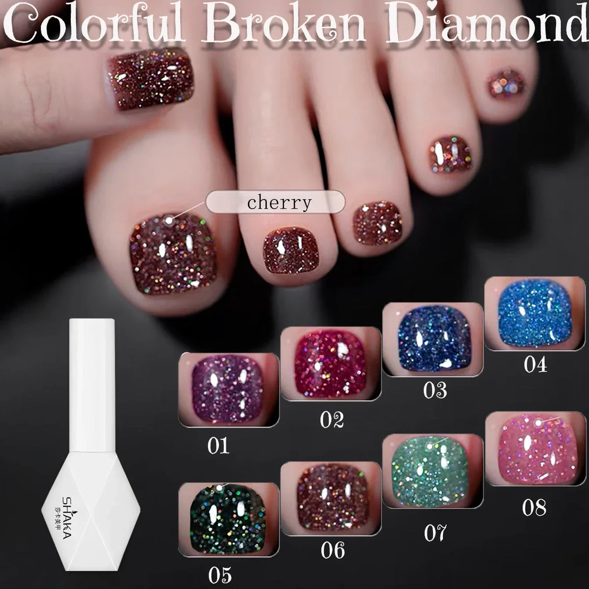 1-8pcs WS Autumn Nails Blue Glitter Nail Gel Polish Semi-permanent Varnish Soak Off Nail Art Base Top Coat UV LED Gel Manicure