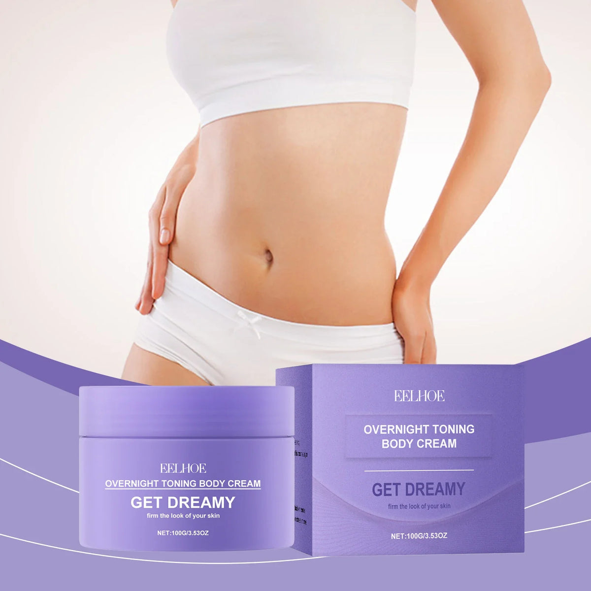 EELHOE Toning Body Cream Collagen Firming Lifting Skin Tightening Reduce Cellulite Fat Body Shaping Moisturizing Massage Cream