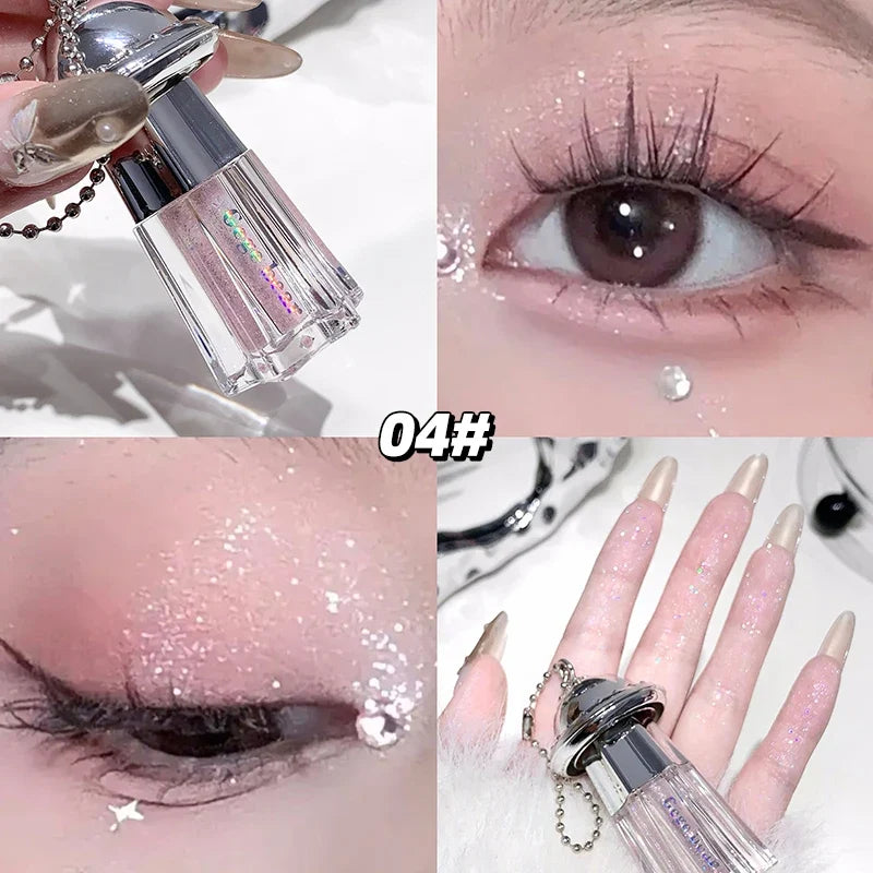 Gege Bear UFO Pendant Shiny Eyeshadow Liquid Pearlescent Fine Shimmer Brightening Anti-makeup Liquid Eyeshadow