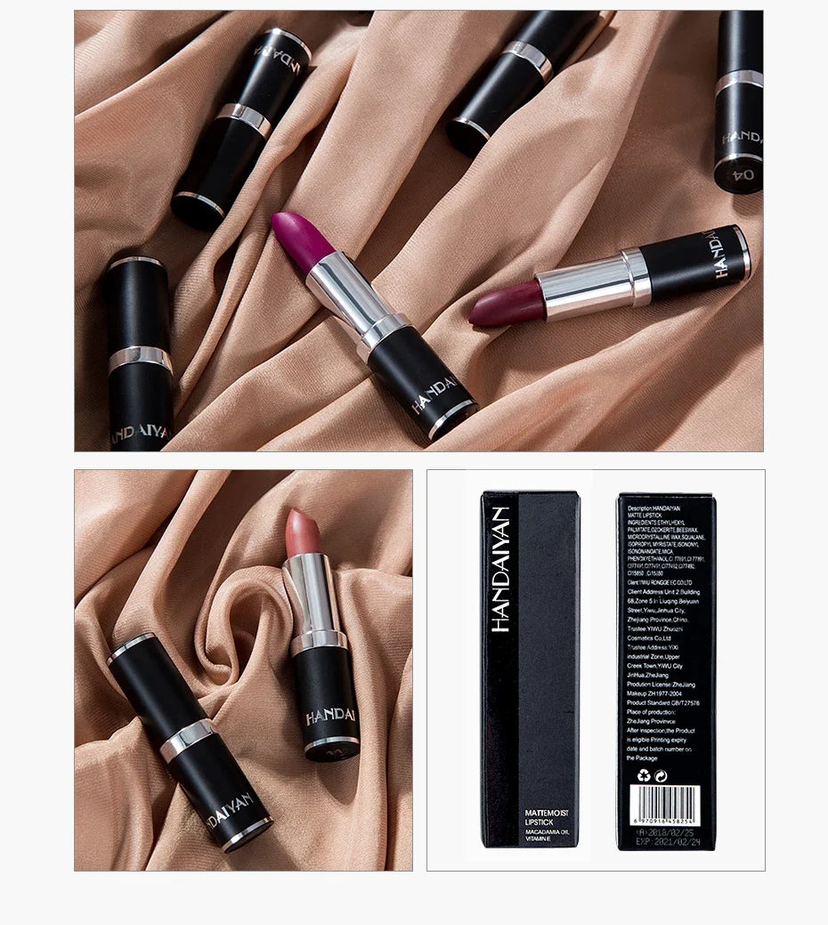 12 Colors Matte Lipstick Long Lasting High Pigment Velvet Soft Full Coverage Lip Makeup Nude Red Sexy Women Beauty Cosmetics