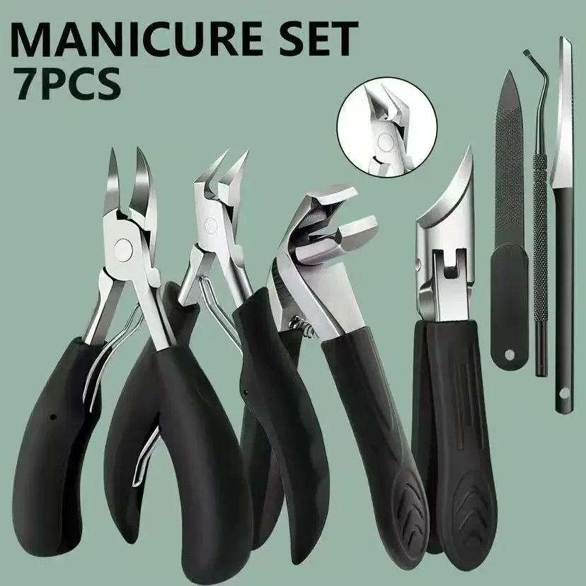 Heavy Duty Nail Clipper Set Stainless Steel Long Handle Large Opening Manicure Tools for Women Men In Stock Fast Shipping