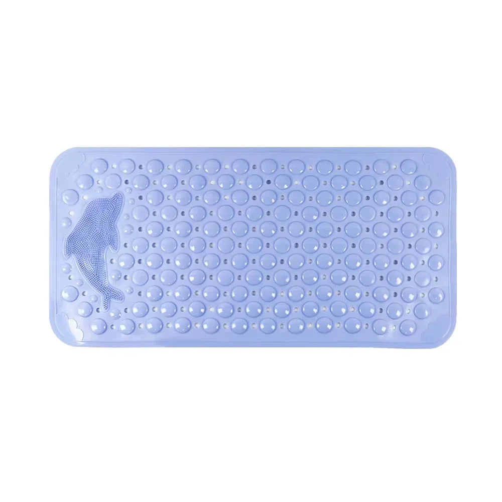 1pc Dolphin Pattern PVC Non-Slip Bath Mat 35*70cm, Massage Safe Foot Rug For Bathroom Bathtub
