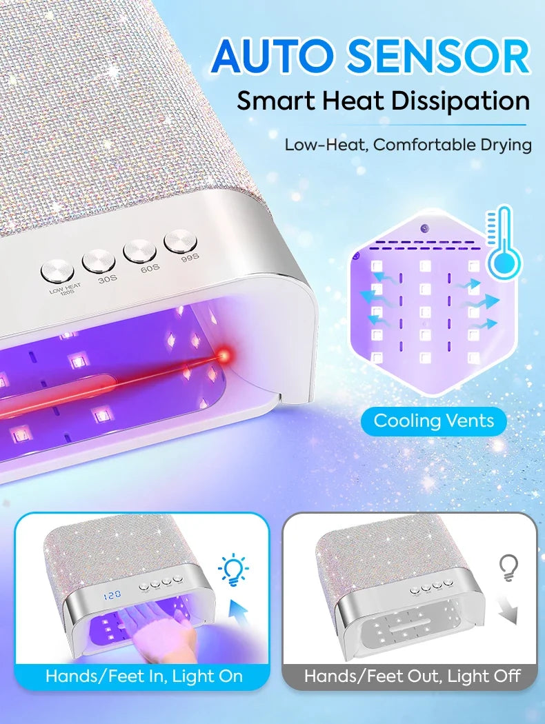 DianaBeauty UV Nail Lamp Portable Nail Dryer with 4 Timer Settings Professional Manicure Lamp with Smart Sensor UV Light Dryer
