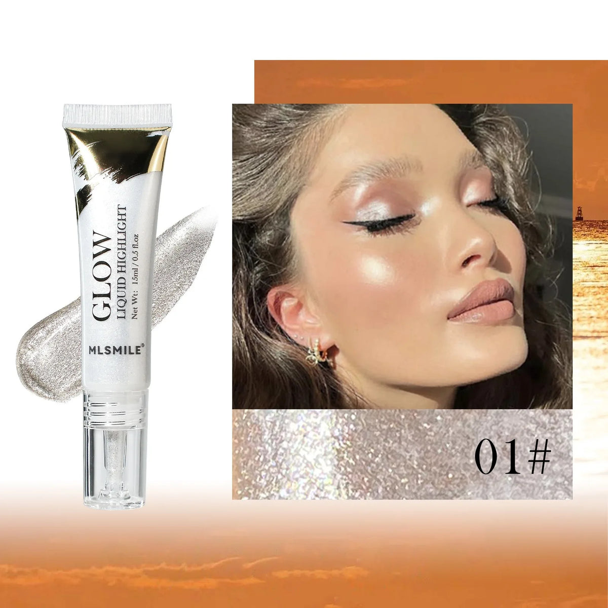 1PC Highly Pigmented Liquid Highlighter Makeup Waterproof Lasting Shimmer Glow Stick for Face Body Eyes Contour Highlighting