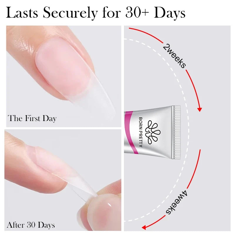 BORN PRETTY Solid Nail Glue Gel for False Nail Tips Extension3D Shaping Sculpting Carving Flower Glue for Press On Nails