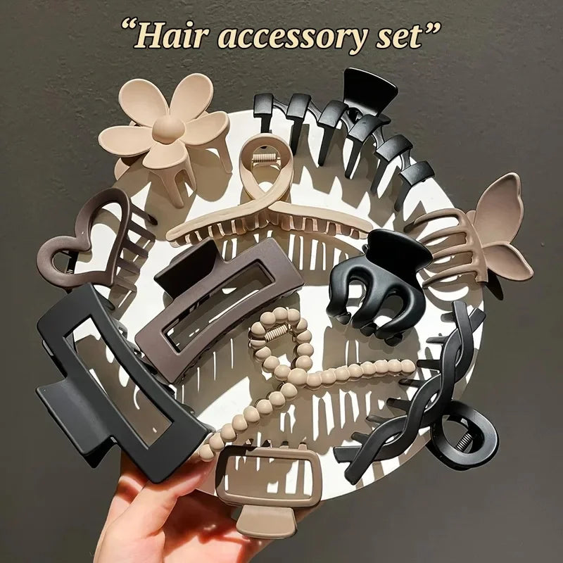 11pcs High-Quality Matte Shark Clip Back Hair Accessories for Elegant Hair Styling and Headwear