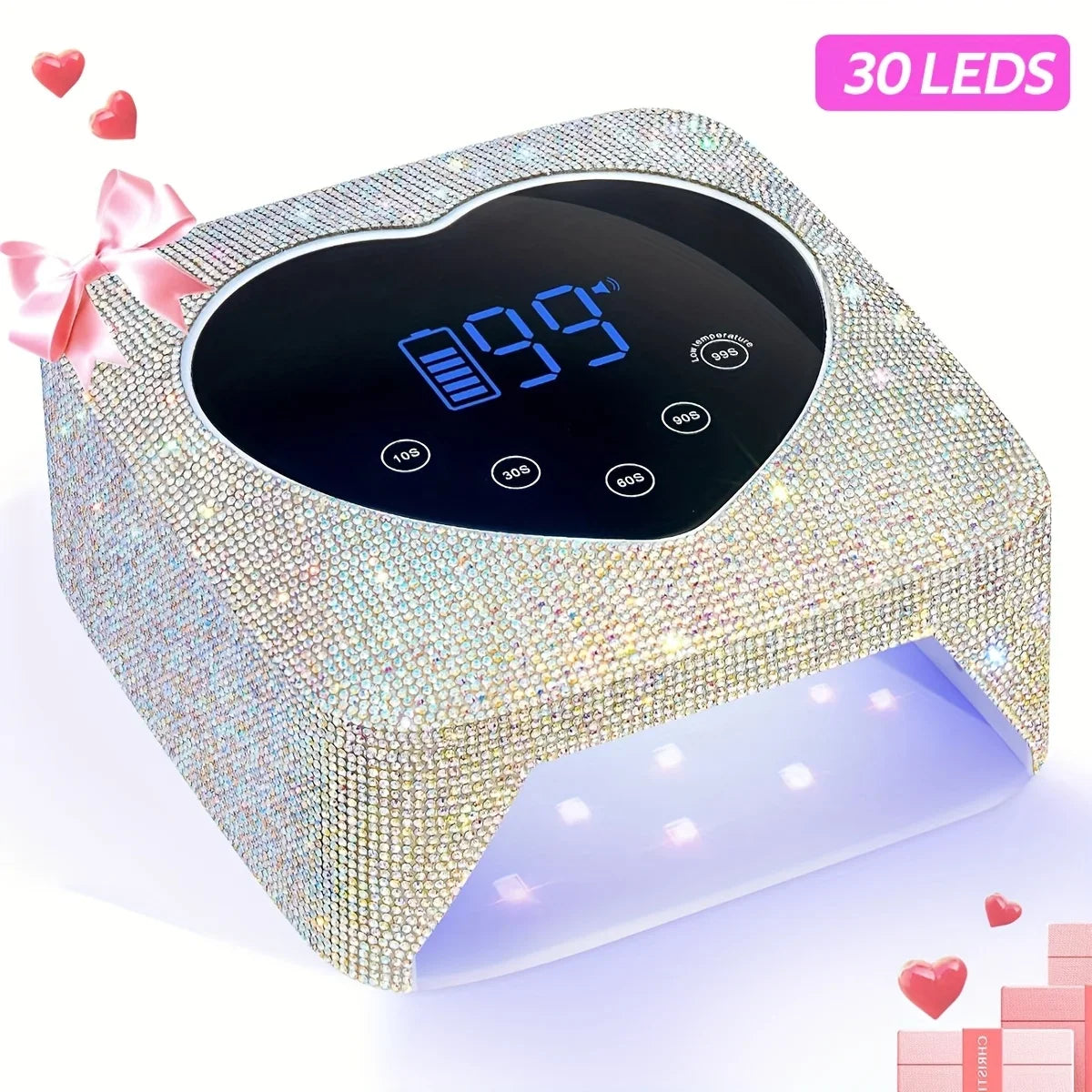 72W Cordless UV Nail Lamp Rechargeable 30 LEDs Nail Dryer with 5 Timer Settings UV Cabin Manicure Light for Nails Nail Art Tools
