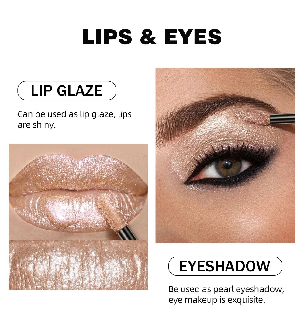 Diamond Glitter Liquid Lipstick Waterproof Long Lasting Pearl Shiny Lip Gloss Metal Charming Lip Glaze Tint Makeup For Women