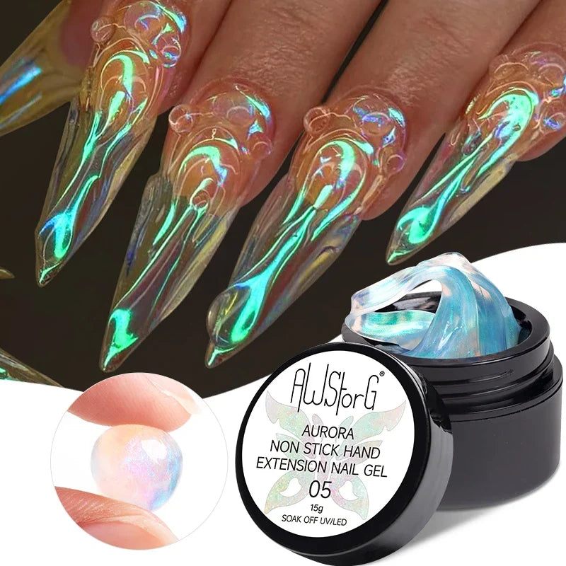 AWStorG 5ML Super Silver Metallic Gel Nail Polish Metal Effect Painting Gel Chromes Varnis Semi Permanent for Nail DIY