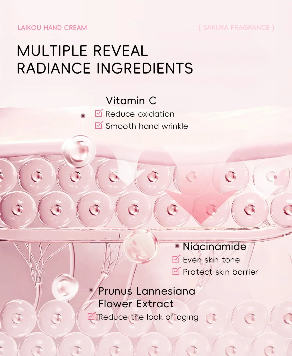 7pcs Collagen Sakura Hand Cream Skin Soften Nourish Care Deep Cracked Repair Beauty Products Girl Moisturizing Hand Skin