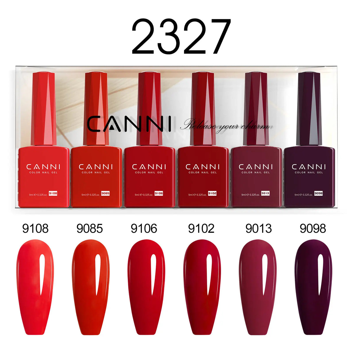 6pcs/kit CANNI Gel Nail Polish TPO FREE Nails Semi Transparent Jelly Pink Collection Soak Off UV LED Gel Diamond Top Coat Set