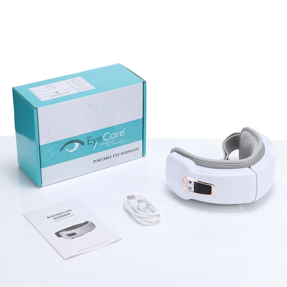Foldable Eye Air Pressure Massager Airbag Vibration Massage Hot Compress Bluetooth Music Relieve Eye Dry Fatigue Smart Glasses