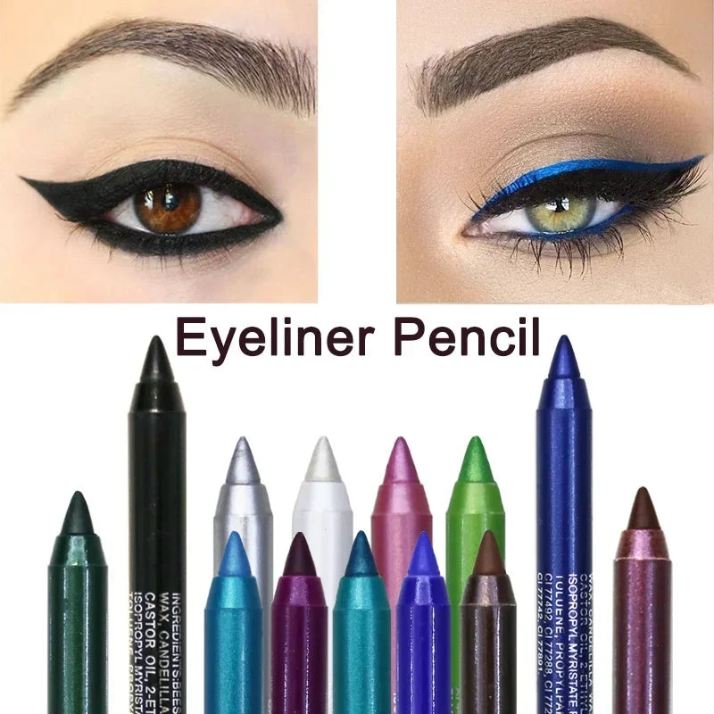 6 Color Colourful Eyeliner Pen High Pigment Pearly Shimmer Metallic Smokey Punk Gothic Eyeliner Long Lasting Waterproof
