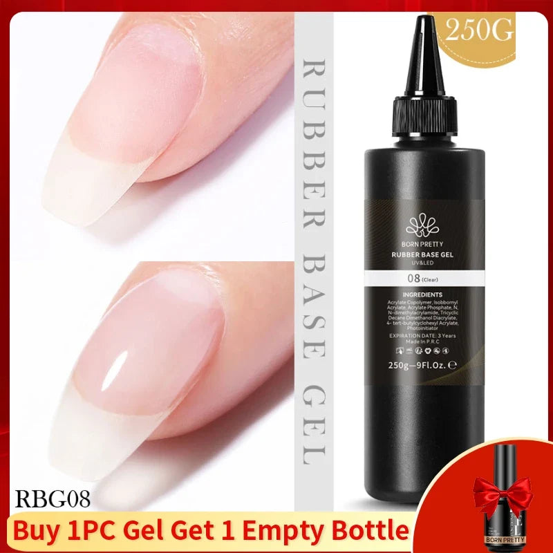 BORN PRETTY 250g Super Top Coat Gel Nail Polish Base Gel Matte Top Coat Semi-Permanent Varnish Soak Off Nail Art Functional Gel