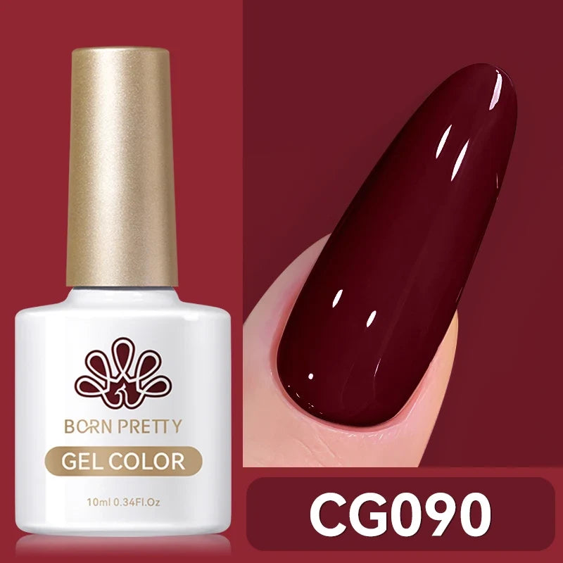 BORN PRETTY 10ml Blood Red Gel Nail Polish Semi Permanent Soak Off UV LED Varnish Design Halloween Festival Nail Supplies 1/6pcs