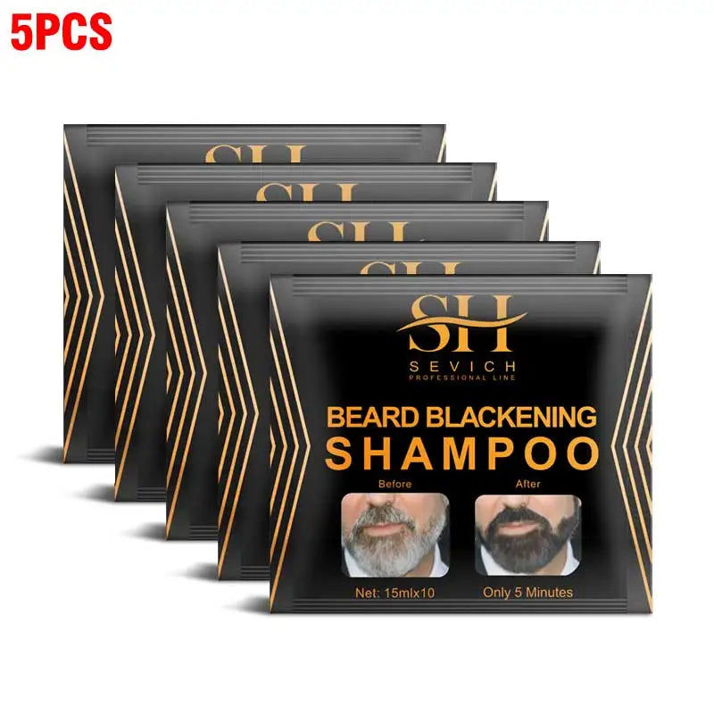 5-20PCS Natural Hair Dye Black Beard Shampoo Beard Paint Men Beard Coloring Dye 5 Minutes Temporary Blackening Moustache Shampoo