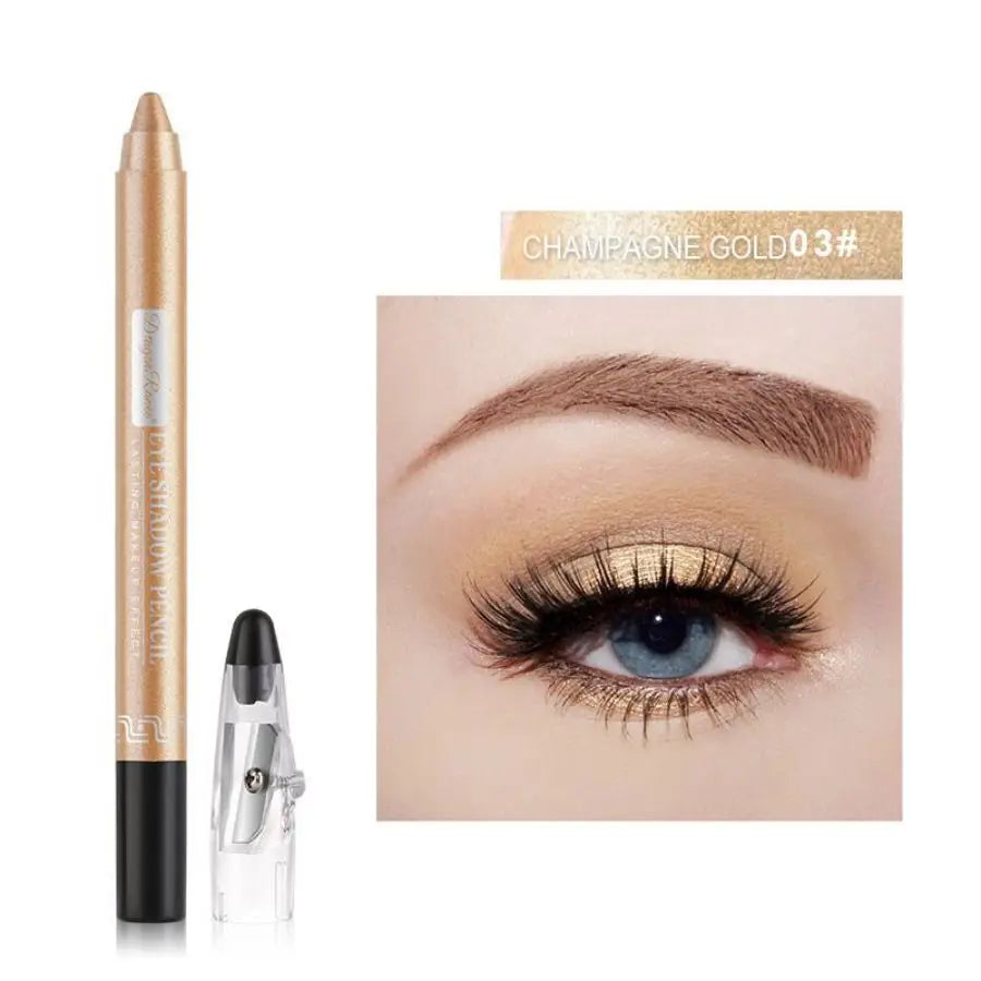 Eyeshadow Pen, Eyeliner Pen, Eyeshadow Stick, Eyeshadow Pen for Lower Eyelid, Pearlescent Eyeshadow Pen with Sharpener, Foaming Pen, Single-Color Eyeshadow Pen, Pearlescent Lower Eyelid Eyeshadow, Highlighter, Smudge-Proof