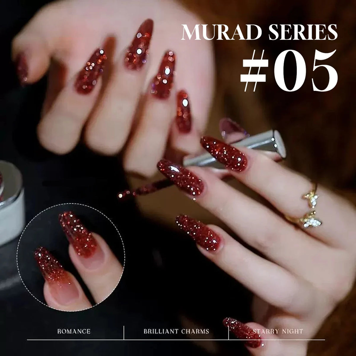 1-12pcs Wine Red Flash Crushed Strobe High Density Diamond Glitter Gel Nail Polish Black Nails Red Nails White Nails