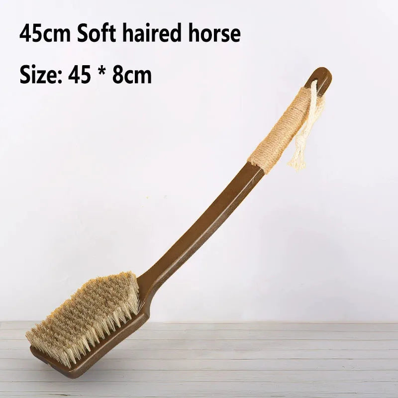 55cm/45cm Back Scrubber for Shower with Curved Long Handle,Wet&Dry Brushing Body Brush,Back Scrubber Bath Tool for Men & Women
