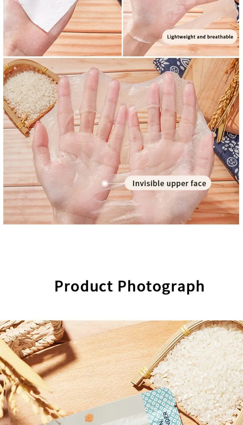 10 Pieces Japan White Rice Facial Mask Moisturizing Oil Control Fine Lines Firming Whitening Smooth Diminishes Pigmentation Care