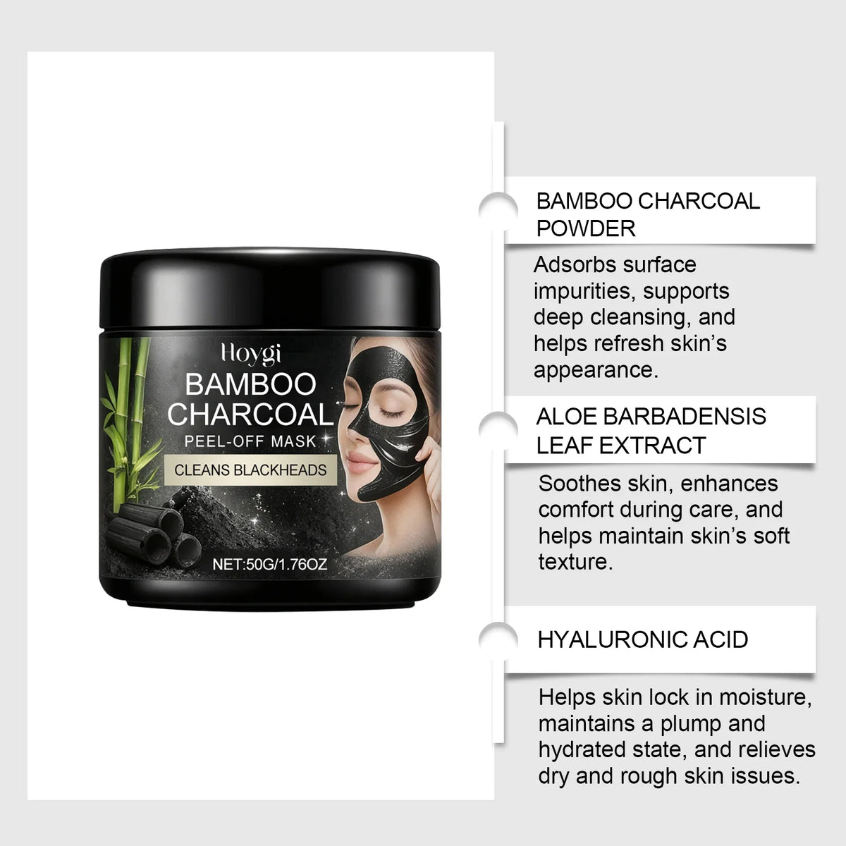 Charcoal Peel Off Mask Cream Blackhead Remover Deep Pore Cleansing Purifying Hydrating Facial Mask For All Skin Types