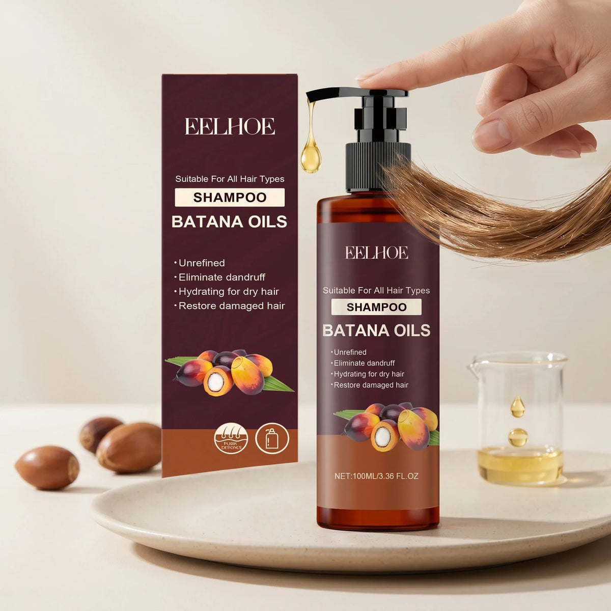 Batana Oil Shampoo Conditioner Cleaning Scalp Oil Control Anti Dandruff Smoothing Prevent Dryness Hair Care Set for Men Women