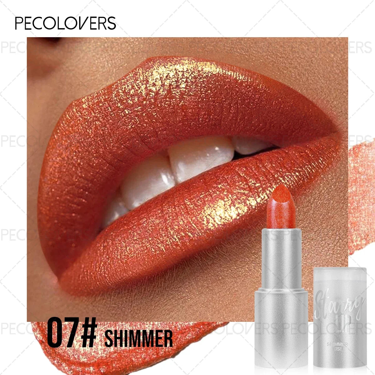 1PC Moisturizing Pearlescent Shimmer Lipstick, Glittering Purple/pink Tones, Soft Texture, Non-stick Cups, Silky, Christmas Gift