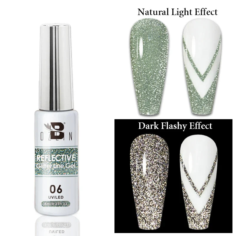 AWStorG 5ML Super Silver Metallic Gel Nail Polish Metal Effect Painting Gel Chromes Varnis Semi Permanent for Nail DIY