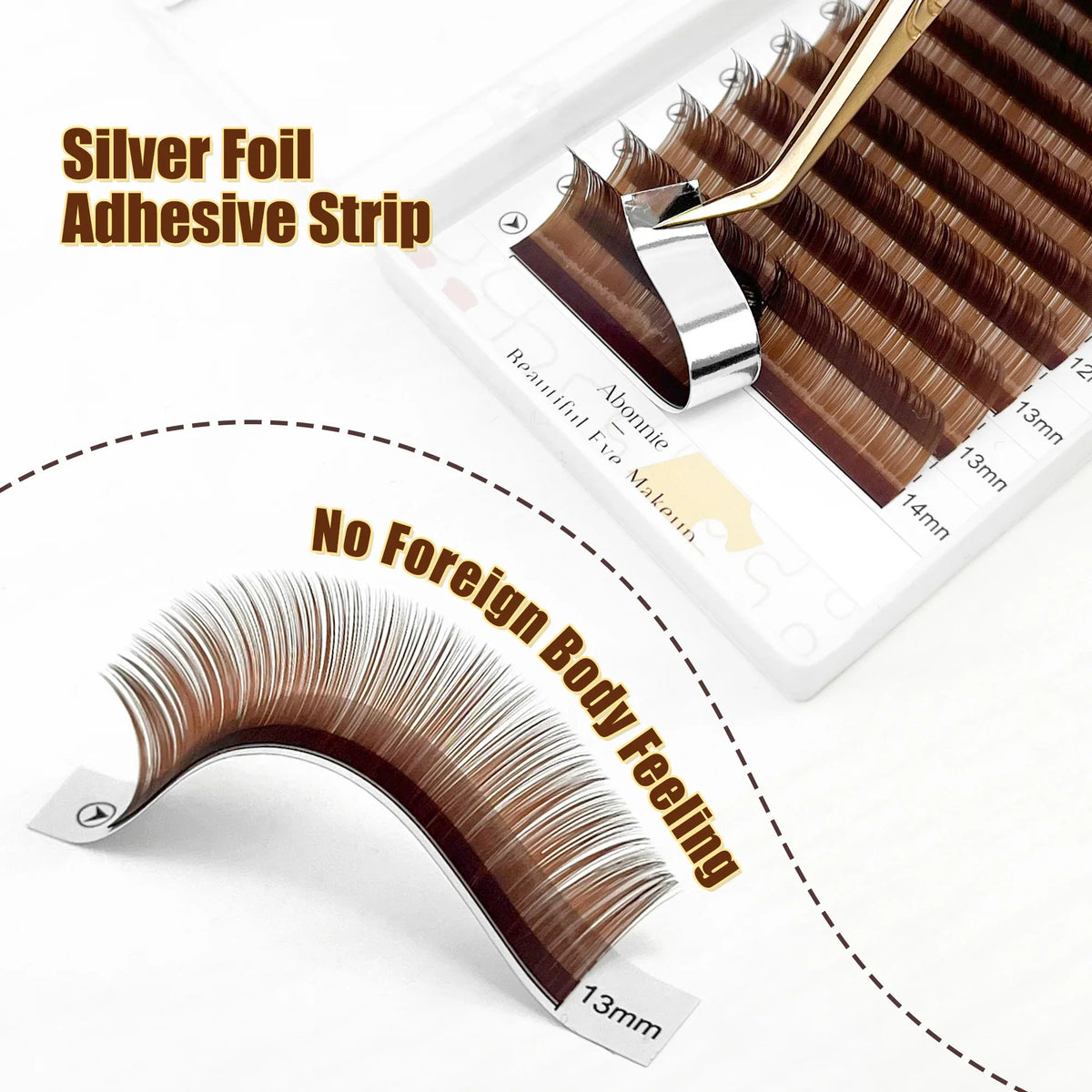 Abonnie L M Curl Brown Classic Individual Eyelashes Russian Volume Lashes