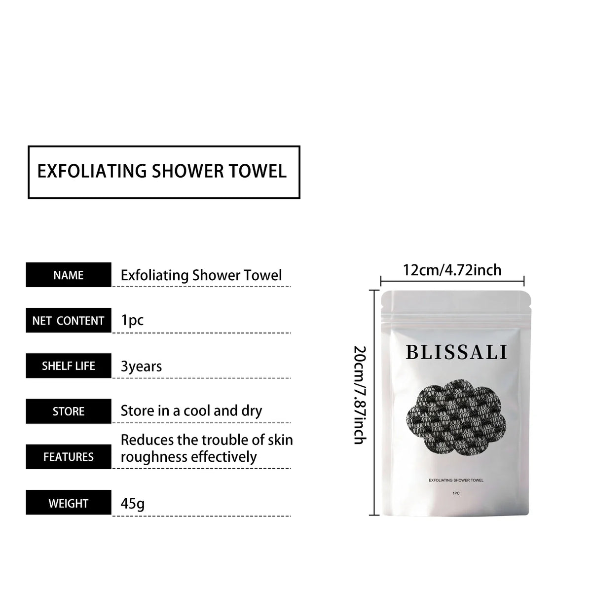 Back Scrubbing Towel Durable Exfoliating Body Towel Cleansing Skin Polishing Cloth Oil Control Dirt Removal Bath Accessories