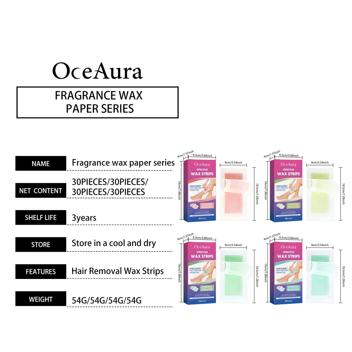 Hair Removal Wax Strip Professional Depilatory Cold Wax Strip Long Lasting Smooth Effective Gentle Body Facial Depilatory