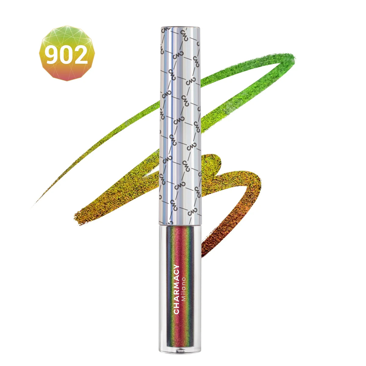 CHARMACY Duochrome Glitter Liquid Eyeliner Long Lasting Waterproof Smudgeproof Ultra Fine Tip Eye Liner Women Makeup Cosmetics