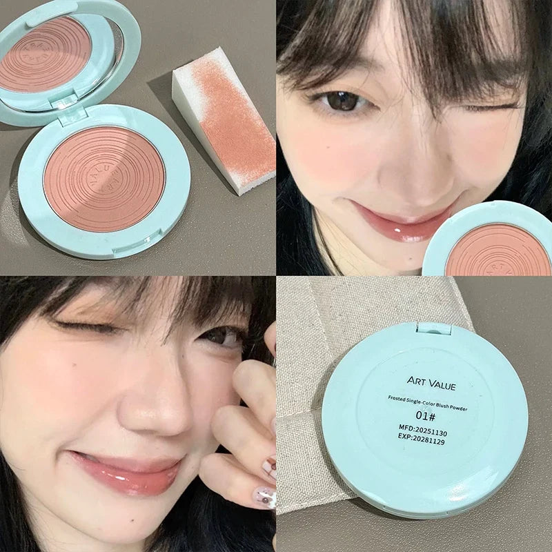 ART VALUE Monochrome Blush Palette Matte Peach Rouge Rose Red Cheek Tint Blush Powder Natural Face Contouring Shadow Cosmetics
