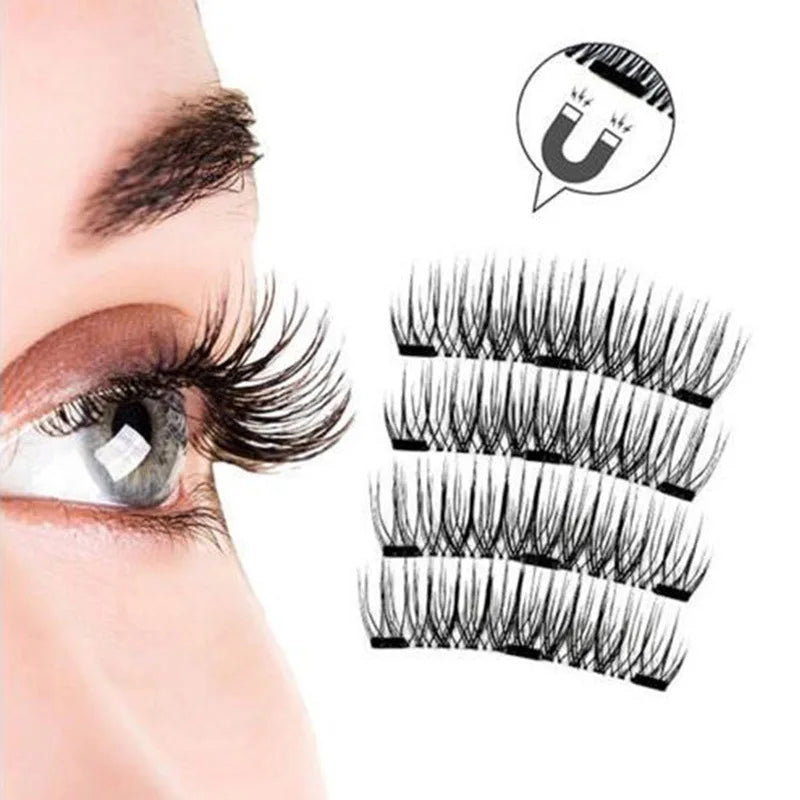 3D 3 Magnetic Eyelashes Natural Soft Reusable Easy To Wear Eyelash Extension Beauty Makeup Tool fake mink false eyelashes