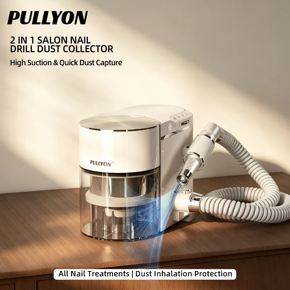 240W  Brushless 2-in-1 Nail Drill Vacuum 35000RPM Manicure Station Dust Collector Factory Wholesale 2026 PULLYON