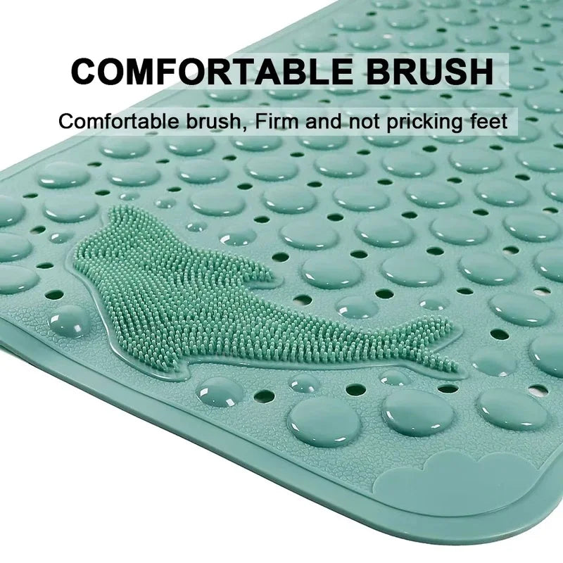 1pc Dolphin Pattern PVC Non-Slip Bath Mat 35*70cm, Massage Safe Foot Rug For Bathroom Bathtub