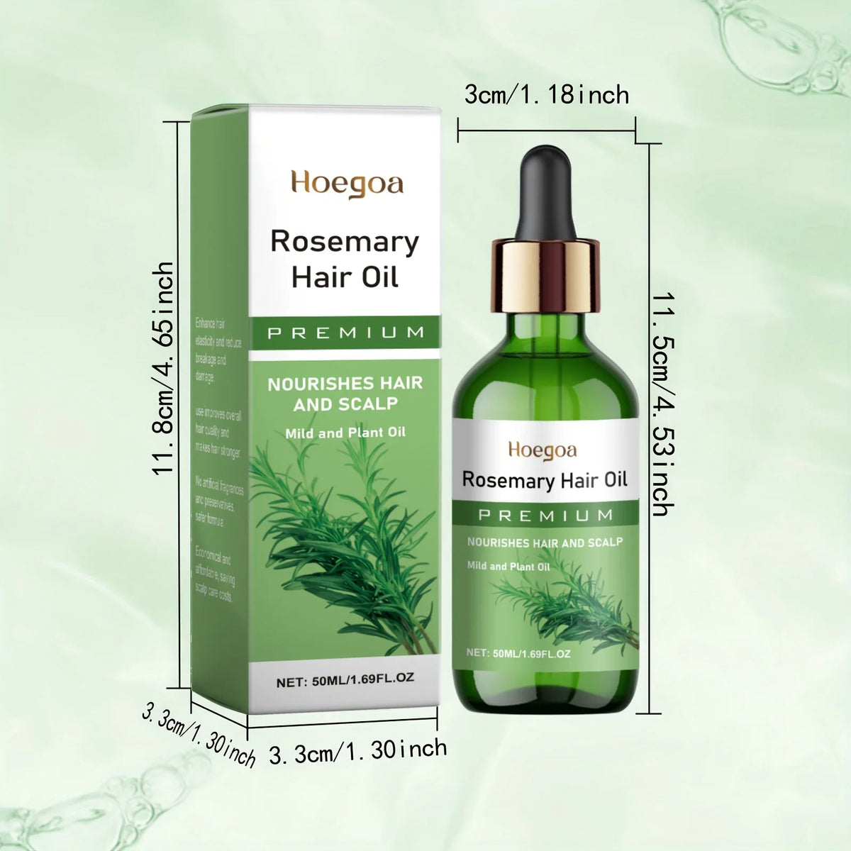 50ml Rosemary Hair Oil Contains Batana Castor Seed Nourishing Moisturizing Smoothing  Anti Hair Loss Fast Regrowth Thick Hair