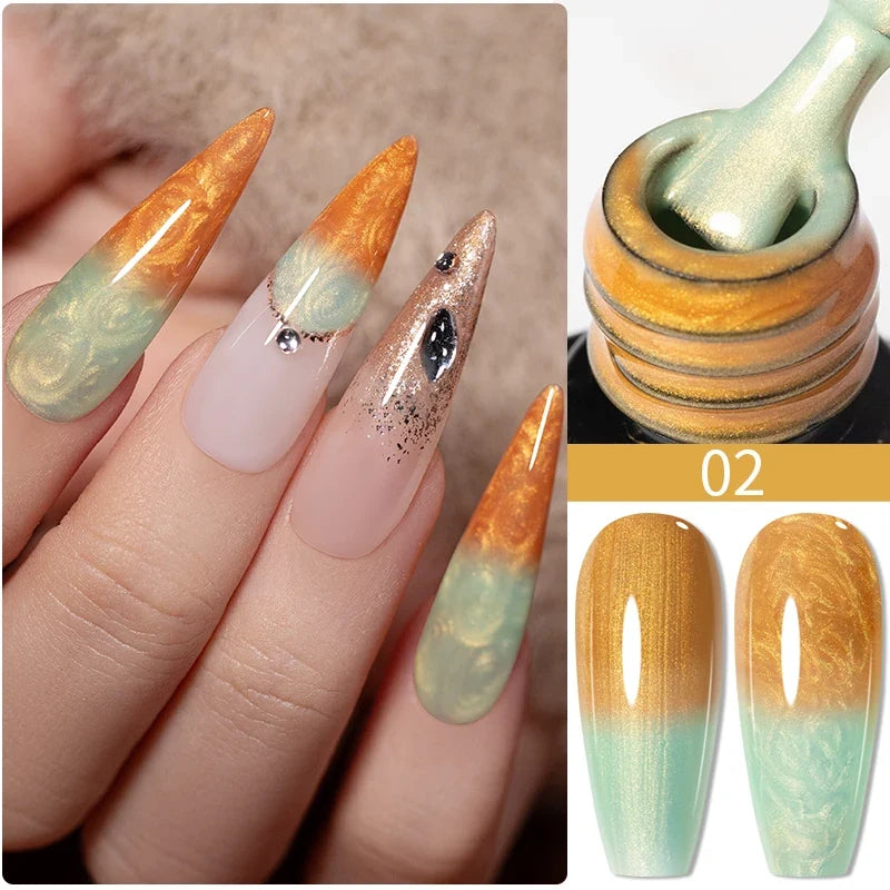 5ml Golden Silvery Metallic Painting Liner Gel Polish Chrome Mirror Effect Semi-Permanent Varnish For Stunning French Nail Art
