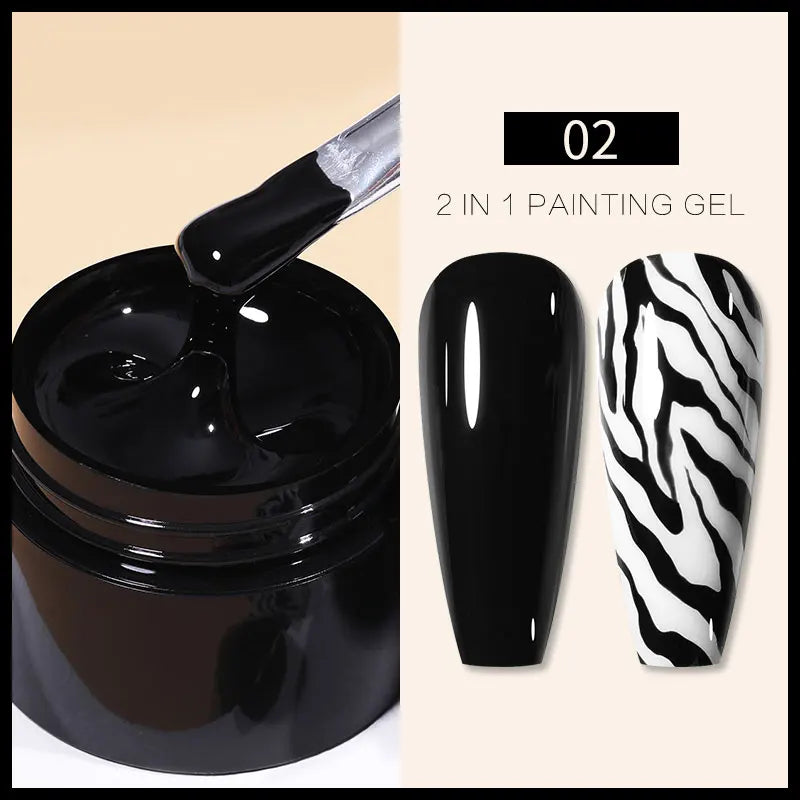 BORN PRETTY 5ml Super Sparkling Painting Gel Nail Polish Platinum Silver Gold Rose Glitter Graffiti Stripe Pull Line Nail UV Gel