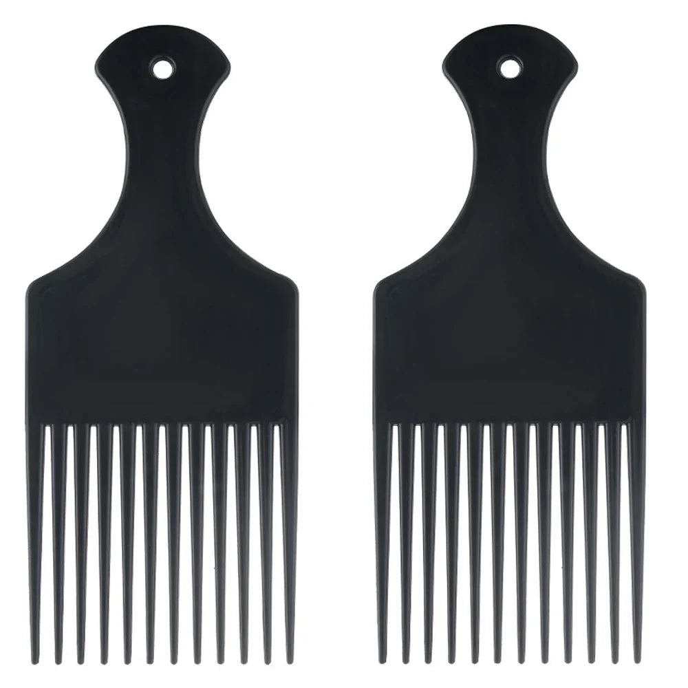 Afro Pick Comb Wide Tooth Detangling Comb For African Curly Kinky Thick Hair Volume Lift Styling Fork Comb Hairdressing Tool
