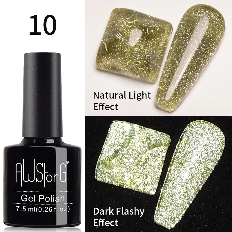 AWStorG 5ML Super Silver Metallic Gel Nail Polish Metal Effect Painting Gel Chromes Varnis Semi Permanent for Nail DIY