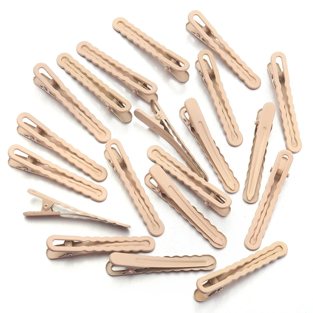 50pcs 6cm Candy Colored Hair Clips Women Girls Metal Hairpins Hollow Bangs Side Clip for Makeup Hair Styling Hairgrip Wholesale