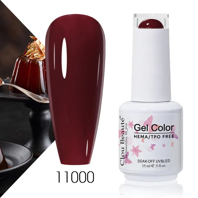 Clou Beaute Coffee Colors Nail Gel Polish HEMA/TPO FREE Soak off UV/LED 15ml Vernis Semi Permanent Nail Varnish 15ml Base Top
