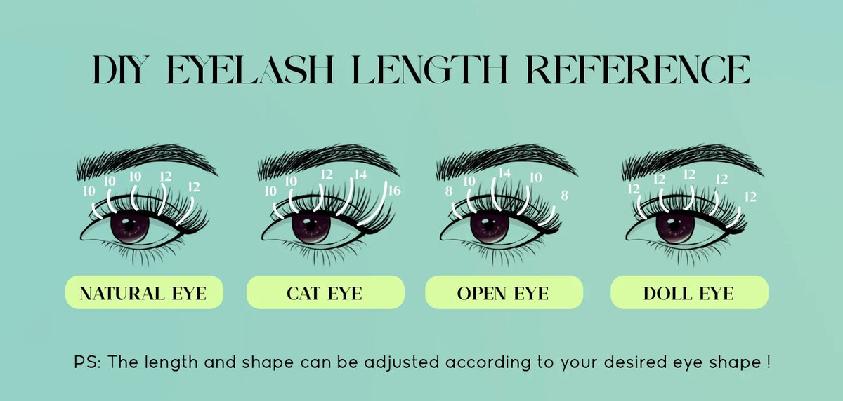 Individual Lashes Cluster C Curl Mix Lash Clusters 3D Wispy DIY Eyelash Extension 0.1mm Super Thin Band Resuable Natural Lashes