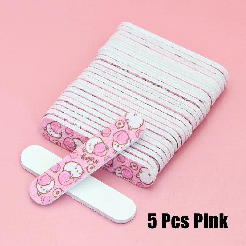 5/10Pcs/Lot Mini Nail Files Professional Material Nails Double Sided Plastic Pedicure Manicure Buffing Polishing Beautiful Tools