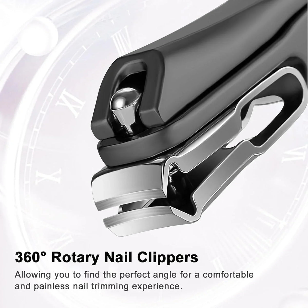 360 Degree Stainless Steel Rotating Nail Clippers Convenient Anti-Splash Multi-Angle Nail Clippers Nail Manicure Tools