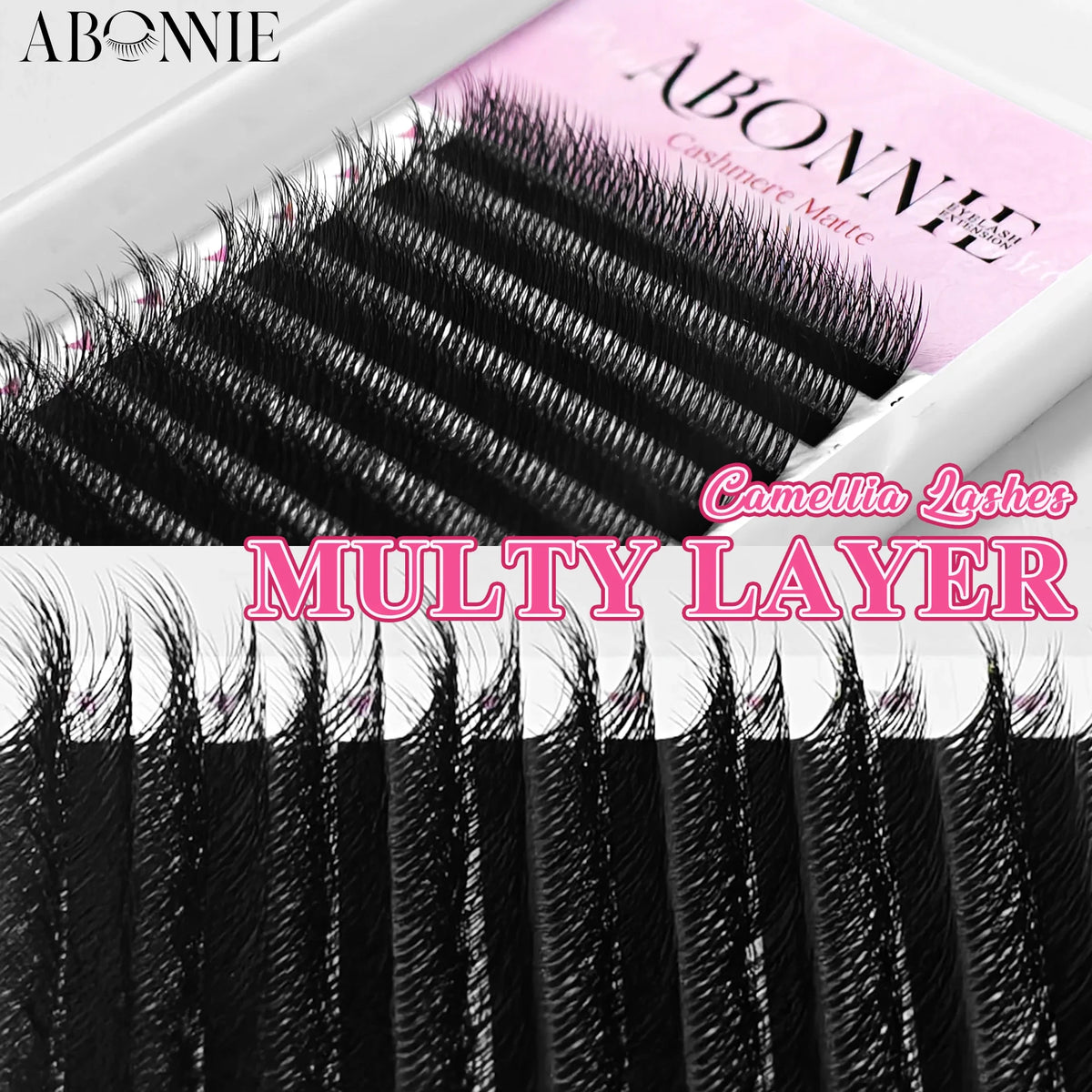 ABONNIE 5D Multi Layer Lashes Camellia Lash Extensions LJ/LB/LC Curl Wild Fluffy Double-Layer Individual Eyelash Extension